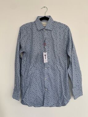 Ted Baker Blue Micro Floral Button-Down Shirt
